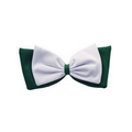 Pom Bow  Hair Bow - Bottle Green/White